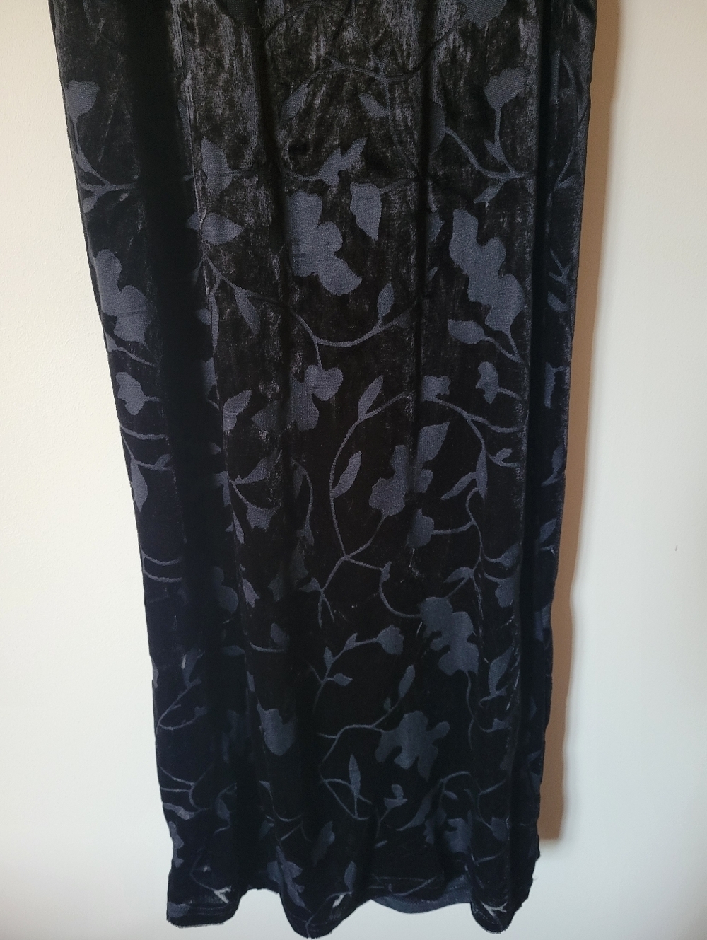 Vintage 90s Velvet Burnout Vampy Whimsigoth Grunge Maxi Slip Dress Size Small - Picture 4 of 11